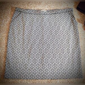 🦩dressbarn est 1962 PLUS SIZE pullon black white Geometric Paisley print 2x
